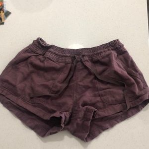 Purple linen shorts